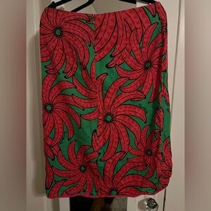 FARM Rio Banana Pitta Green Pink Midi Wrap Skirt